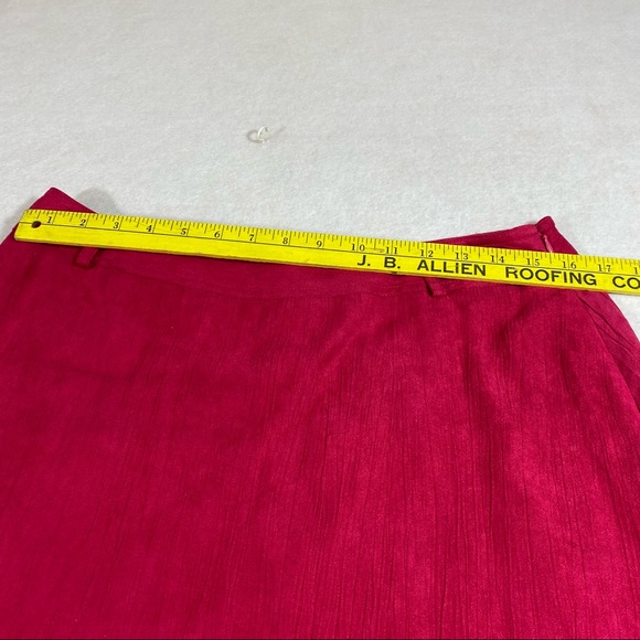 M Collection Aline Midi Skirt Pink size 10 Midi Skirt Faux Suede side Zip - Picture 6 of 10